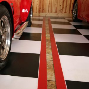 G-Floor Checkerboard Parking Pad Red Border