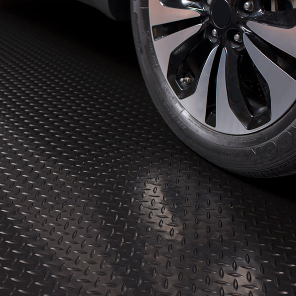 G-Floor 7.5' x17' Garage and Utility Flooring - Diamond Tread Slate Grey