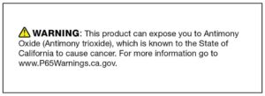 G-Floor Prop 65 Warning for California Customers