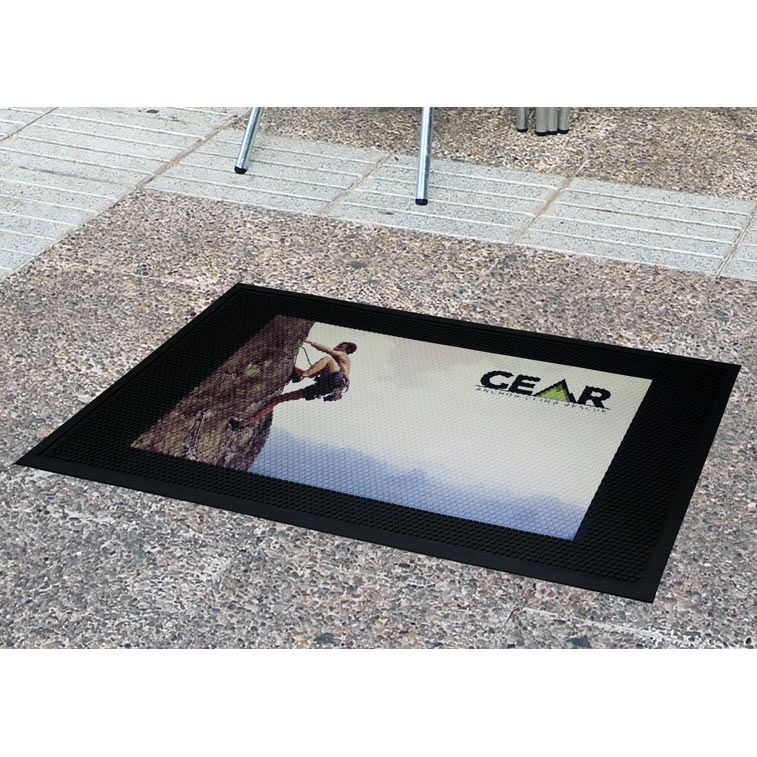 Dean Indoor/Outdoor Walk-Off Entrance Carpet Door Mat/Rug - Black - 4' x 6